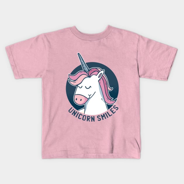 Unicorn smiles Kids T-Shirt by LR_Collections